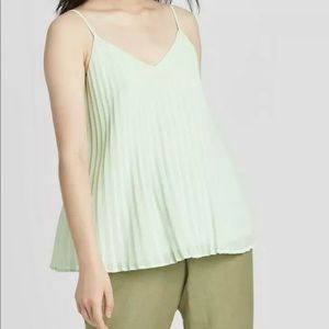 Women's Pleated Cami a New Day Mint Green X large
